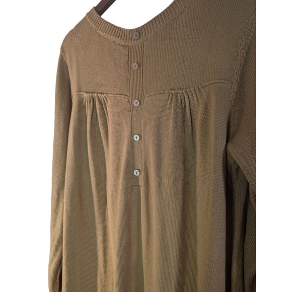 Denim 24/7 pullover sweater cottagecore dress solid Sz Large Yellow - Picture 4 of 8